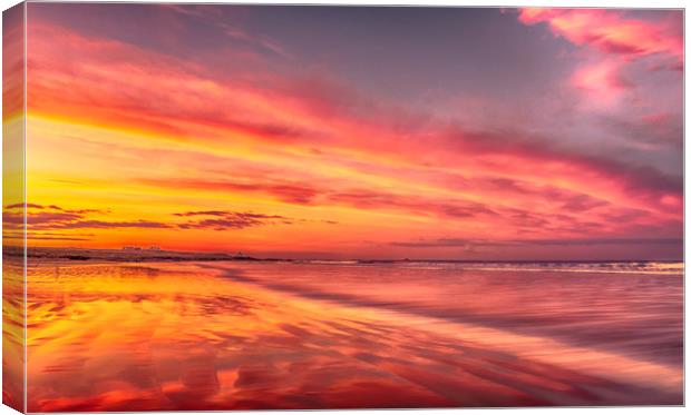 Sunset at the beach Canvas Print by Naylor's Photography