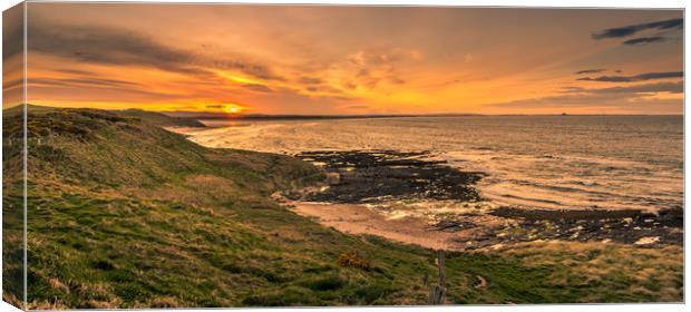 Dreamy sunset at Bamburgh beach  Canvas Print by Naylor's Photography