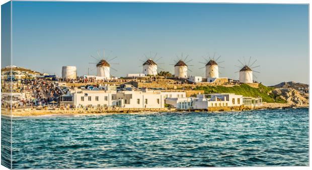 The Beautiful Windmills of Mykonos Canvas Print by Naylor's Photography