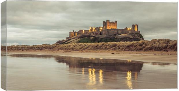 Bamburgh Castle at twilight Canvas Print by Naylor's Photography