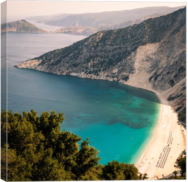 The most beautiful Myrtos Beach Canvas Print by Naylor's Photography