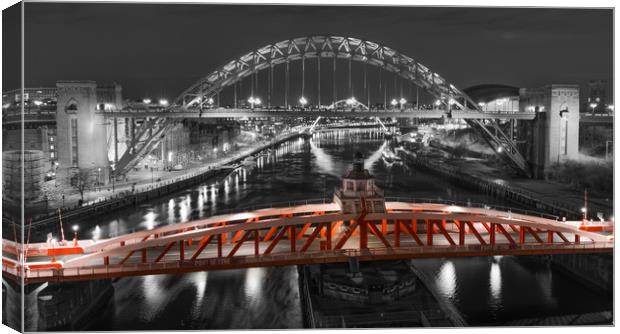 The Red Swing Bridge Canvas Print by Naylor's Photography