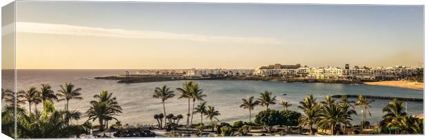 Las Cucharas beach in Costa Teguise Canvas Print by Naylor's Photography
