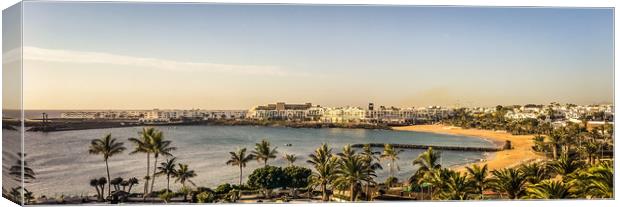 Costa Teguise - The beautiful Las Cucharas beach  Canvas Print by Naylor's Photography