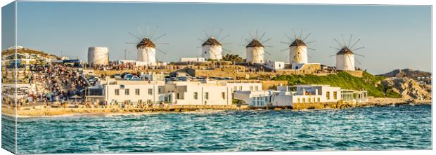 Mykonos windmills in high definition Canvas Print by Naylor's Photography