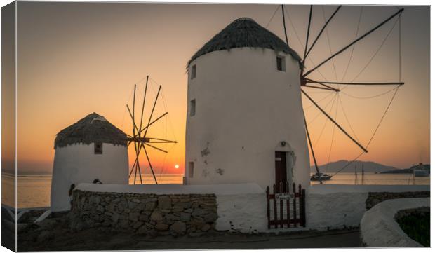 Sunset Windmills Canvas Print by Naylor's Photography