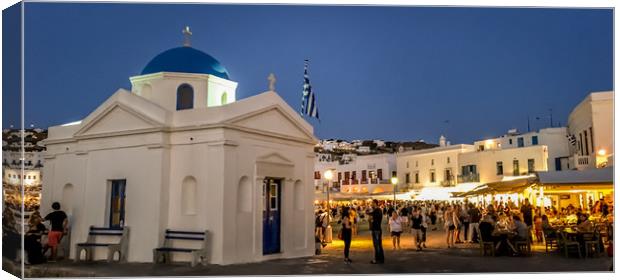 Mykonos at night Canvas Print by Naylor's Photography