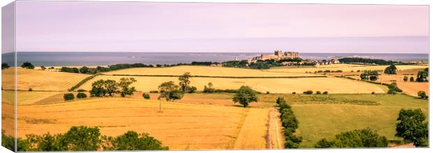 A panoramic vista of Bamburgh Castle Canvas Print by Naylor's Photography