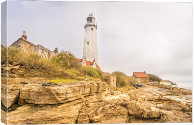 A different view of St Mary's lighthouse Canvas Print by Naylor's Photography