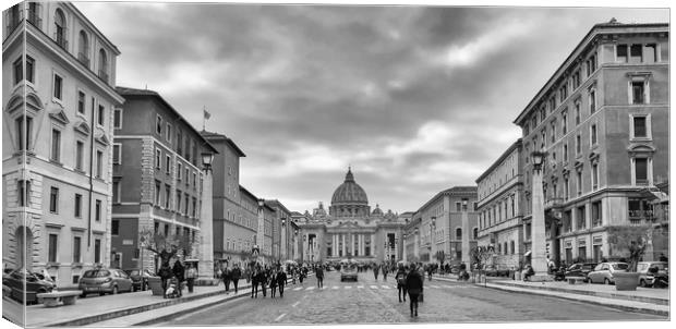 Monochrome Street view St Peters Canvas Print by Naylor's Photography
