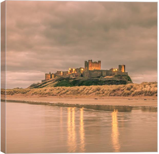 Reflections at Bamburgh Castle Canvas Print by Naylor's Photography