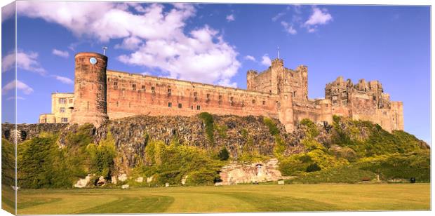 Peaceful tranquil beautiful Bamburgh Castle Canvas Print by Naylor's Photography