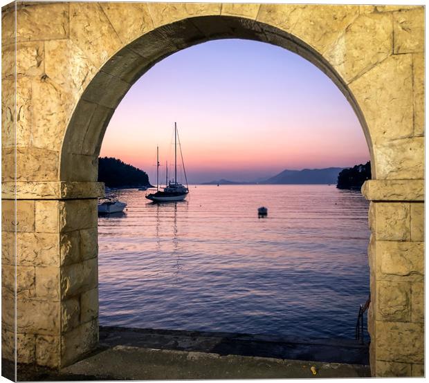 Arches in Cavtat Canvas Print by Naylor's Photography