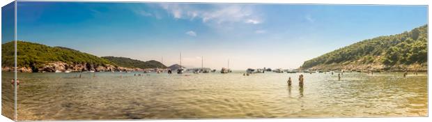 A panorama of Sunj Beach Lopud Canvas Print by Naylor's Photography