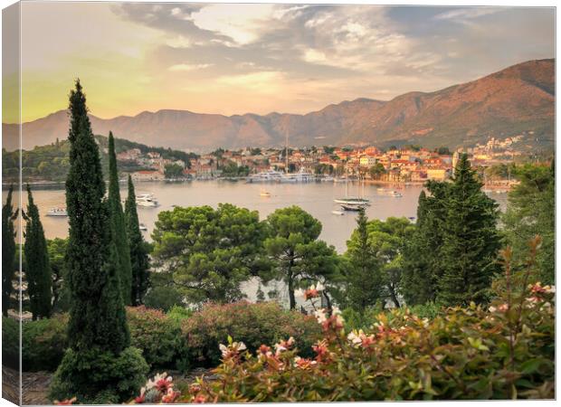 The old town of Cavtat at sunset Canvas Print by Naylor's Photography