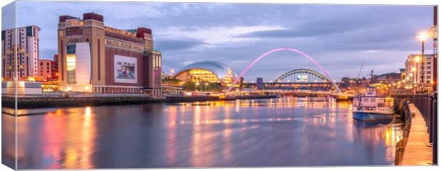 Twilight on Newcastle quayside Canvas Print by Naylor's Photography