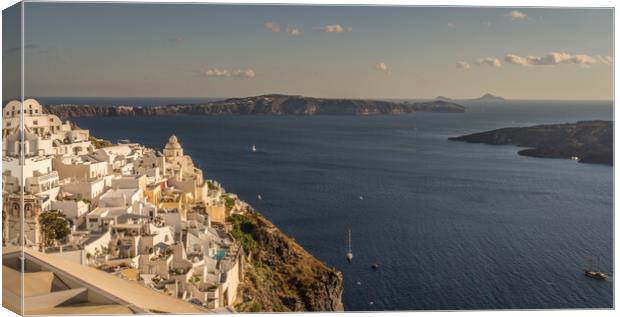 Cliff side view of Santorini Canvas Print by Naylor's Photography