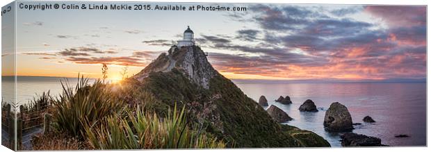 Sunrise Panorama at Nugget Point Canvas Print by Colin & Linda McKie