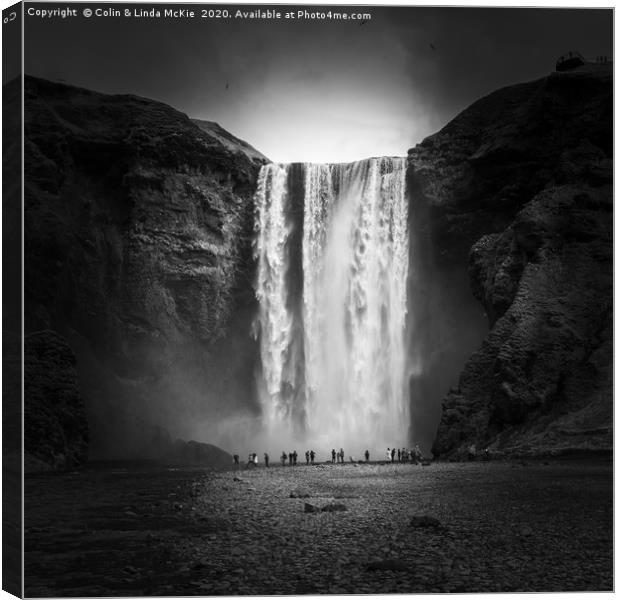 Skogafoss Waterfall, South Iceland Canvas Print by Colin & Linda McKie