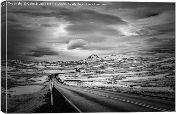 Highway 1, North Iceland Canvas Print by Colin & Linda McKie