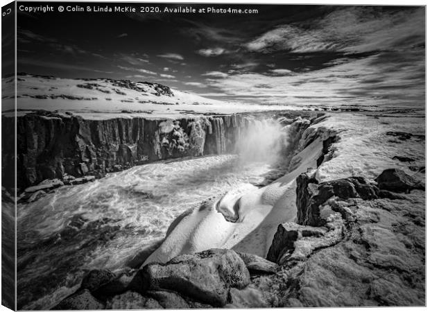 Selfoss Waterfall, North Iceland Canvas Print by Colin & Linda McKie