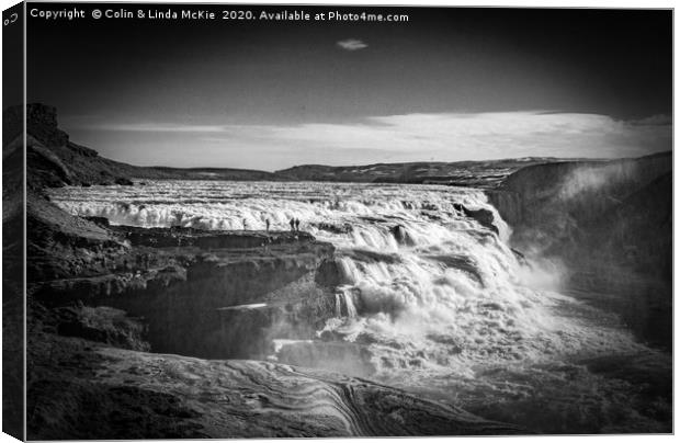 Gullfoss Waterfall, Iceland. Canvas Print by Colin & Linda McKie