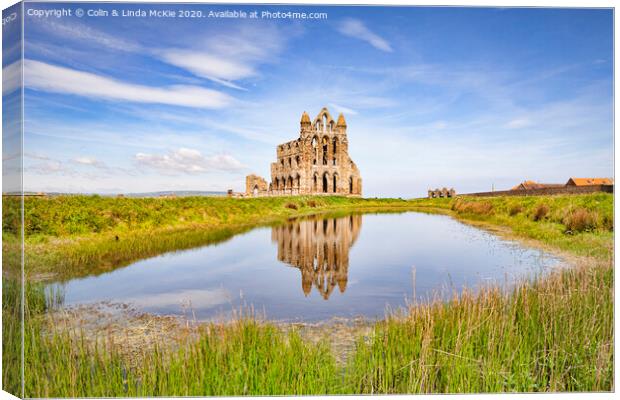 Whitby Abbey Reflection Canvas Print by Colin & Linda McKie