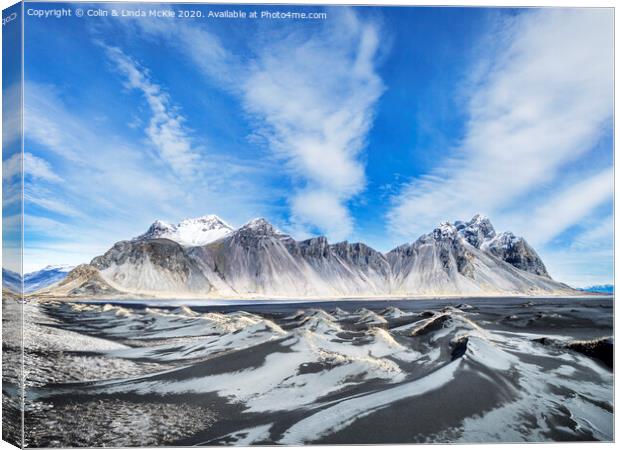 Vestrahorn Mountain, Iceland Canvas Print by Colin & Linda McKie