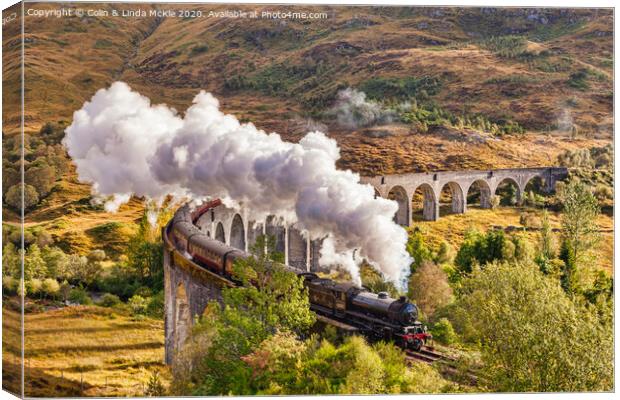 The Jacobite at Glenfinnan Viaduct Canvas Print by Colin & Linda McKie