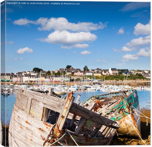 Derelict Fishing Boats, Camaret-sur-Mer Canvas Print by Colin & Linda McKie