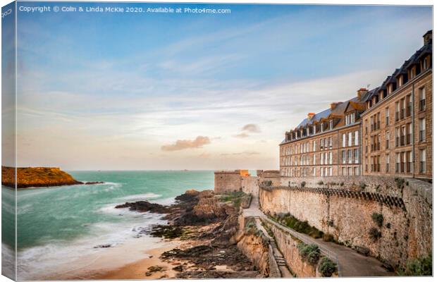 Saint-Malo in Early Morning Canvas Print by Colin & Linda McKie