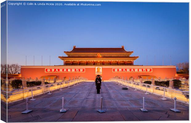 Gate of Heavenly Peace at Twilight Canvas Print by Colin & Linda McKie