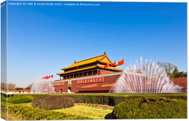 Tian'anmen, the Gate of Heavenly Peace, Beijing Canvas Print by Colin & Linda McKie
