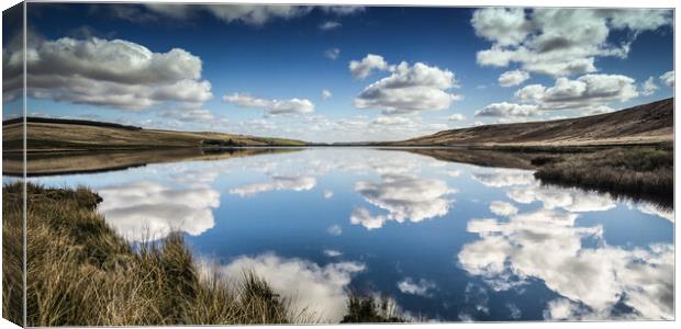 BE0014W - Withens Clough Reservoir - Wide Canvas Print by Robin Cunningham
