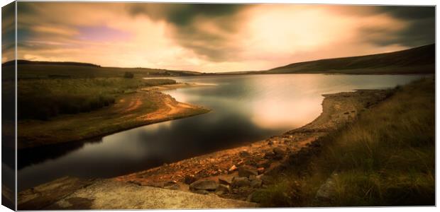 BE0013W - Withens Clough Reservoir - Wide Canvas Print by Robin Cunningham