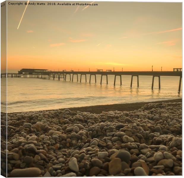 Deal Pier Sunrise Canvas Print by Andy Watts