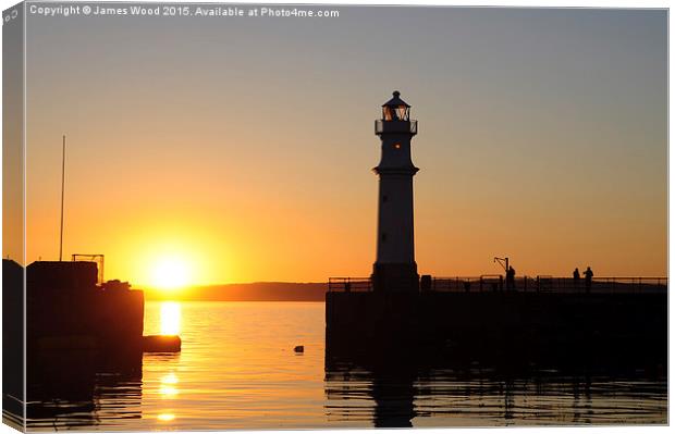  Newhaven Lighthouse at Sunset Canvas Print by James Wood