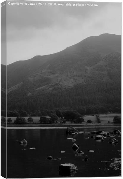 Bassenthwaite in black and white Canvas Print by James Wood