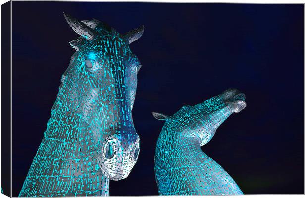 The Kelpies by Andy Scott - Falkirk, Scotland Canvas Print by Ann McGrath