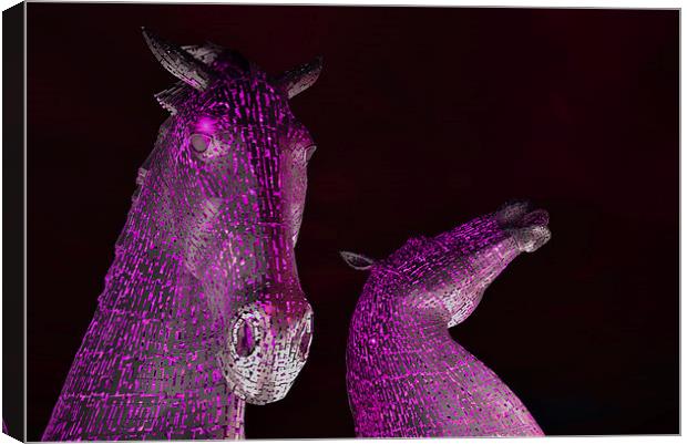 The Kelpies by Andy Scott - Falkirk, Scotland in P Canvas Print by Ann McGrath