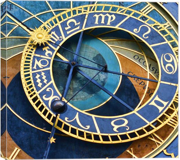 Astronomical Clock, Prague Canvas Print by Ann McGrath