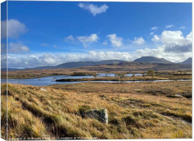 Rannoch Moor in the Highlands of Scotland Canvas Print by Photogold Prints