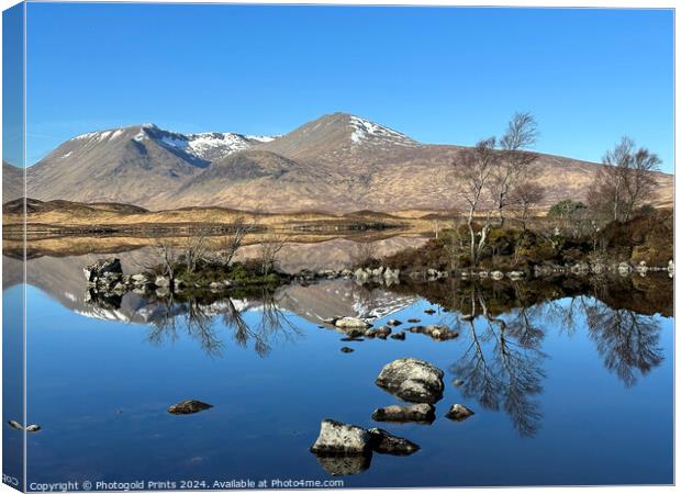 Black Mount and Loch Nah Achlaise , the Highlands of Scotland Canvas Print by Photogold Prints