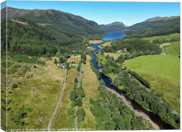 Loch Lubnaig from the air Canvas Print by Photogold Prints