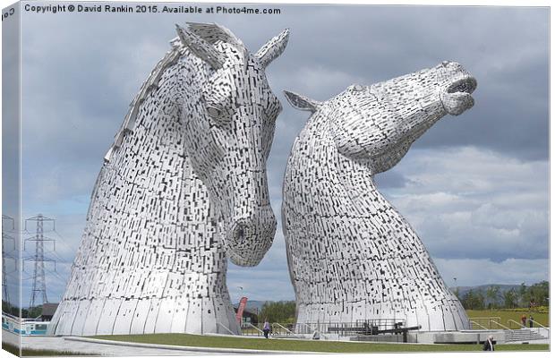 the Kelpies in Helix Park Canvas Print by Photogold Prints