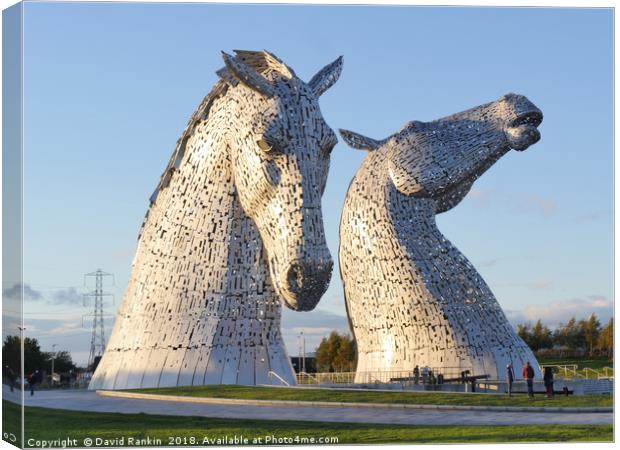 The Kelpies sculptures , the Helix , Falkirk Canvas Print by Photogold Prints