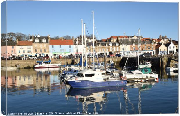 Anstruther harbour , Fife , in winter Canvas Print by Photogold Prints