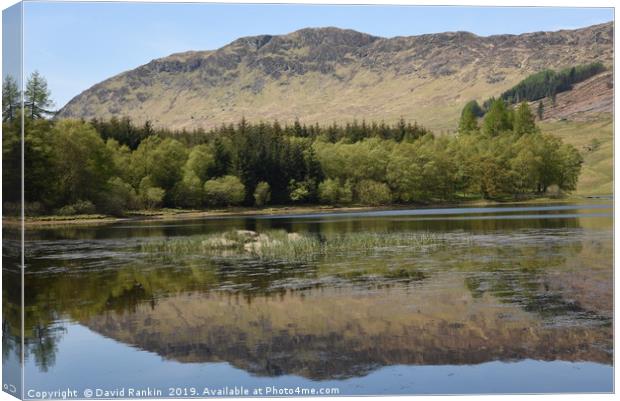 reflection on Loch Lubhair in the Highlands of Sco Canvas Print by Photogold Prints