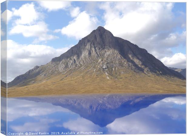 reflection of Buachaille Etive Mor in the Highland Canvas Print by Photogold Prints