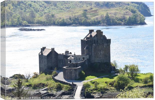 Eilean Donan Castle on a summer afternoon  in the  Canvas Print by Photogold Prints